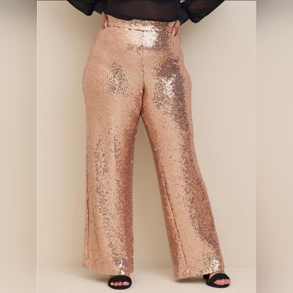 Torrid Pants - Torrid Rose-Gold Sequin Pants